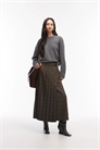 Юбка-килт средней длины с застежкой и складками артикул 154234485