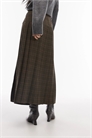 Юбка-килт средней длины с застежкой и складками артикул 154234485