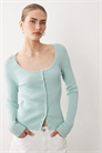 Кардиган с широким вырезом из смешанной хлопчатобумажной ткани артикул 154169557