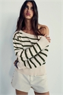 Свитер с асимметричной полоской в стиле рустик артикул 156586379