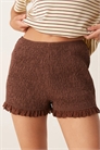 Микрошорты с рюшами и кружевной отделкой артикул 148299002