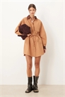 Мини-платье из плотной ткани с саржевым переплетением в стиле фермерской куртки с затянутой талией артикул 148447336