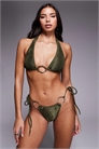 Топ бикини с завязками за шеей и металлическими элементами артикул 151303177