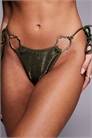 Бикини-трусики с завязками по бокам и металлическими элементами артикул 151303178