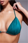 Бюстгальтер-треугольник Nicole с микро-отделкой в стиле 90-х и съемными вставками пуш-ап артикул 152123062