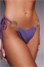 Бикини-трусики с завязками по бокам и металлическими элементами артикул 151303164