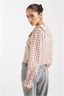 Блузка в клетку с завязками артикул 148302691