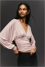 Топ с рюшами и длинными рукавами артикул 155806946