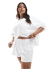 Шорты ASOS DESIGN с вышивкой для полных co-ord артикул 141858236