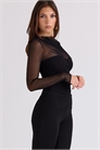 Боди из драпированной сетки черного цвета от Orelia артикул 153687821