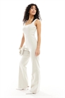 Комбинезон с квадратным вырезом и расклешенными брючинами артикул 133830925