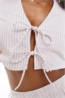 Короткая рубашка с завязками спереди co-ord артикул 142720262