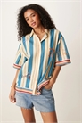 Пляжная рубашка Valerie из хлопка в полоску с вышивкой артикул 144017172
