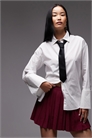 Рубашка свободного кроя с удлинёнными манжетами артикул 149110942
