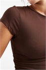 Эластичный топ с короткими рукавами из полиамида для повседневной носки артикул 151477492
