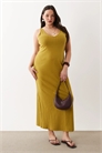 ASOS DESIGN Curve: платье средней длины без рукавов с широкой ребристой отделкой и V-образным вырезом артикул 154120444