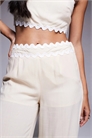 Брюки с широкими брючинами и хлопковой оборкой на талии co-ord артикул 147827707