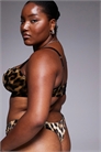 ASOS DESIGN Curve Kora — бархатные стринги с высоким вырезом и леопардовым принтом артикул 149293794