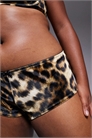 Шорты-хипстеры ASOS DESIGN Curve Kora из бархата с леопардовым принтом артикул 149315644