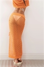 Макси-юбка, связанная крючком, с разрезом сбоку и завязками артикул 140413127