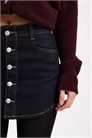 Мини-юбка из денима с пуговицами и закругленным подолом артикул 152706204