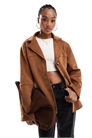 Длинная куртка ASOS DESIGN с пуговицами спереди из искусственной замши артикул 138803189
