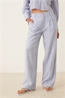 Брюки из смешанного льна в полоску с эластичным поясом co-ord артикул 147197995