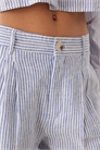 Брюки из смешанного льна в полоску с эластичным поясом co-ord артикул 147197995