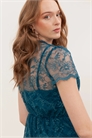 Мини-платье с коротким рукавом из цветочного кружева артикул 154896192