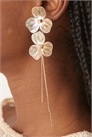 Серьги с цветочным мотивом из проволоки и кисточкой на цепочке артикул 145947180