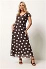 Макси-платье в горошек артикул 156609827