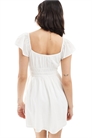 Мини-платье-скатер с короткими рукавами и сборками на талии артикул 141497885