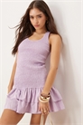 Мини-платье с расклешенным подолом и рюшами артикул 147380964