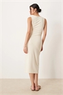 Компактное трикотажное платье средней длины с круглым вырезом артикул 148446882