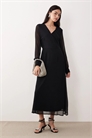 Платье средней длины с длинными рукавами и V-образным вырезом артикул 148080193