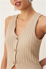 Бесрукавный жилет с вязаными пуговицами co-ord артикул 143175233