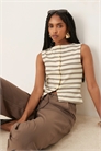 Топ без рукавов с ребристой отделкой и полосками co-ord артикул 148067286