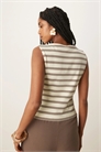 Топ без рукавов с ребристой отделкой и полосками co-ord артикул 148067286