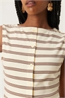 Топ без рукавов с ребристой отделкой и полосками co-ord артикул 148067286