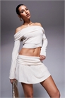 Мини-юбка из тонкого трикотажа с отворотом и заниженной талией co-ord артикул 142804631