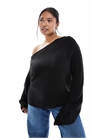 ASOS DESIGN Curve: вязаный свитер свободного кроя с открытыми плечами артикул 142170250
