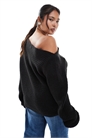 ASOS DESIGN Curve: вязаный свитер свободного кроя с открытыми плечами артикул 142170250