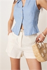 Шорты свободного кроя из льна артикул 139958217