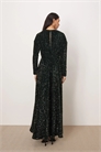 Длинное платье-макси с длинными рукавами, полностью покрытое пайетками артикул 149831750