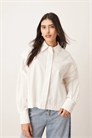 Рубашка свободного кроя из плотного поплина с складками на плечах артикул 143376940