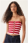 Топ из трикотажа с полосками и пуговицами от Sarella артикул 148028281