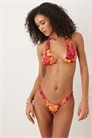 Бикини-трусики с высокой талией и нечетким принтом в виде гибискуса от Farida артикул 148002914