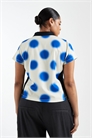 Футболка-футболка облегающего кроя с размытым рисунком в горошек артикул 153151511