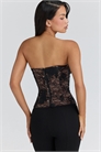 Топ-корсет Yara из чёрного кружева без бретелек артикул 155059450