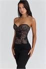 Топ-корсет Yara из чёрного кружева без бретелек артикул 155059450